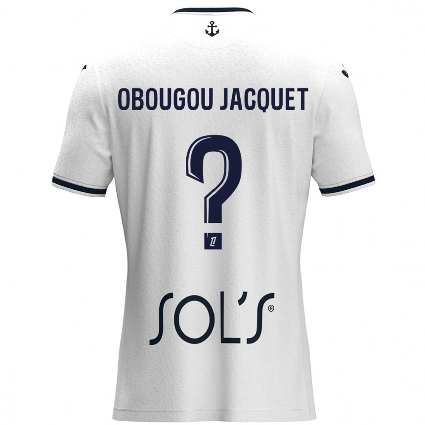 Vyrai Noam Obougou Jacquet #0 Balta Tamsiai Mėlyna Išvykos Marškinėliai 2024/25 T-Shirt