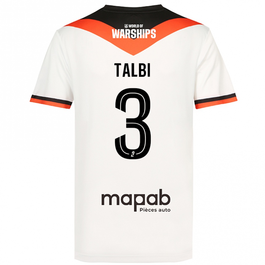 Vyrai Montassar Talbi #3 Baltas Išvykos Marškinėliai 2024/25 T-Shirt