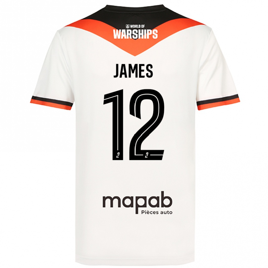 Vyrai Isaac James #12 Baltas Išvykos Marškinėliai 2024/25 T-Shirt