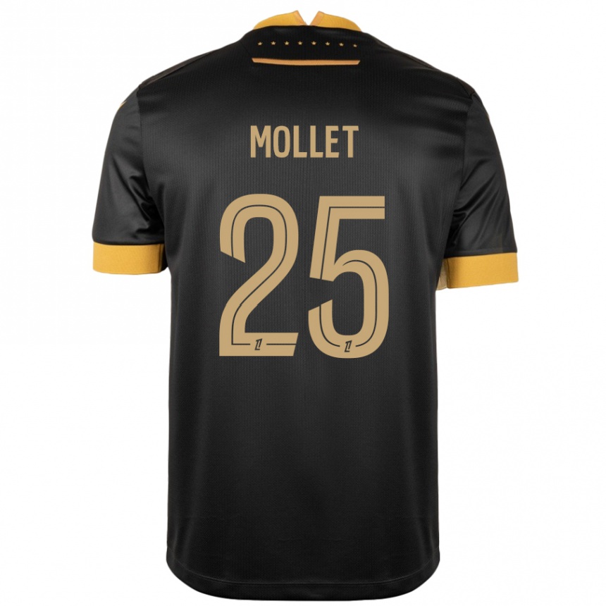 Vyrai Florent Mollet #25 Juoda Ruda Išvykos Marškinėliai 2024/25 T-Shirt