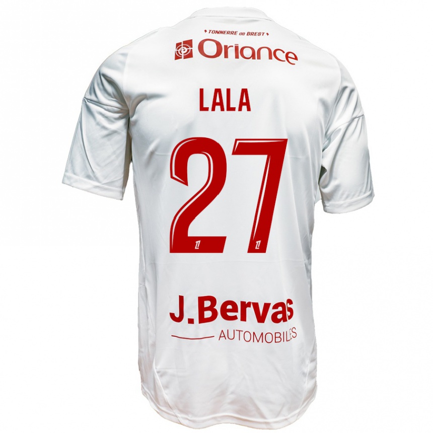 Vyrai Kenny Lala #27 Balta Raudona Išvykos Marškinėliai 2024/25 T-Shirt