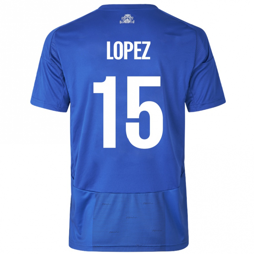 Vyrai Marcos López #15 Balta Mėlyna Išvykos Marškinėliai 2024/25 T-Shirt