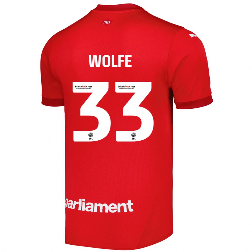 Moteriškas Matty Wolfe #33 Raudona Namų Marškinėliai 2024/25 T-Shirt