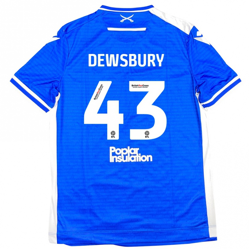 Moteriškas Ollie Dewsbury #43 Mėlyna Balta Namų Marškinėliai 2024/25 T-Shirt