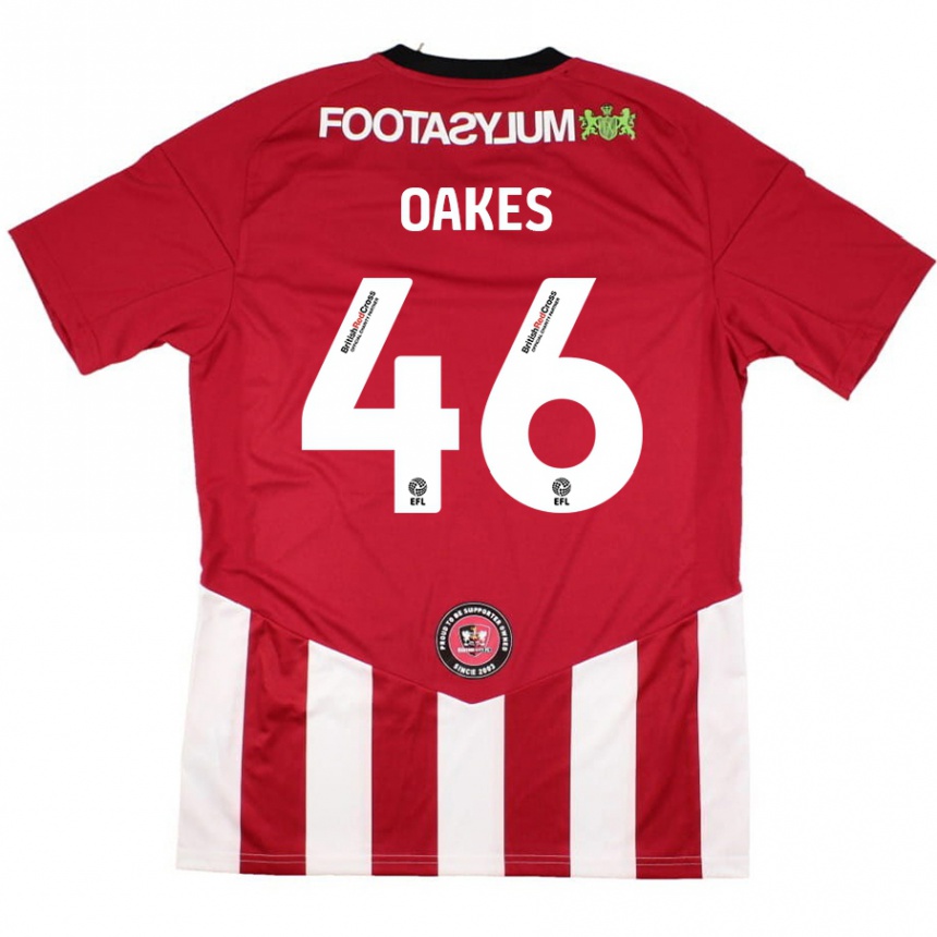 Moteriškas Liam Oakes #46 Raudona Balta Namų Marškinėliai 2024/25 T-Shirt