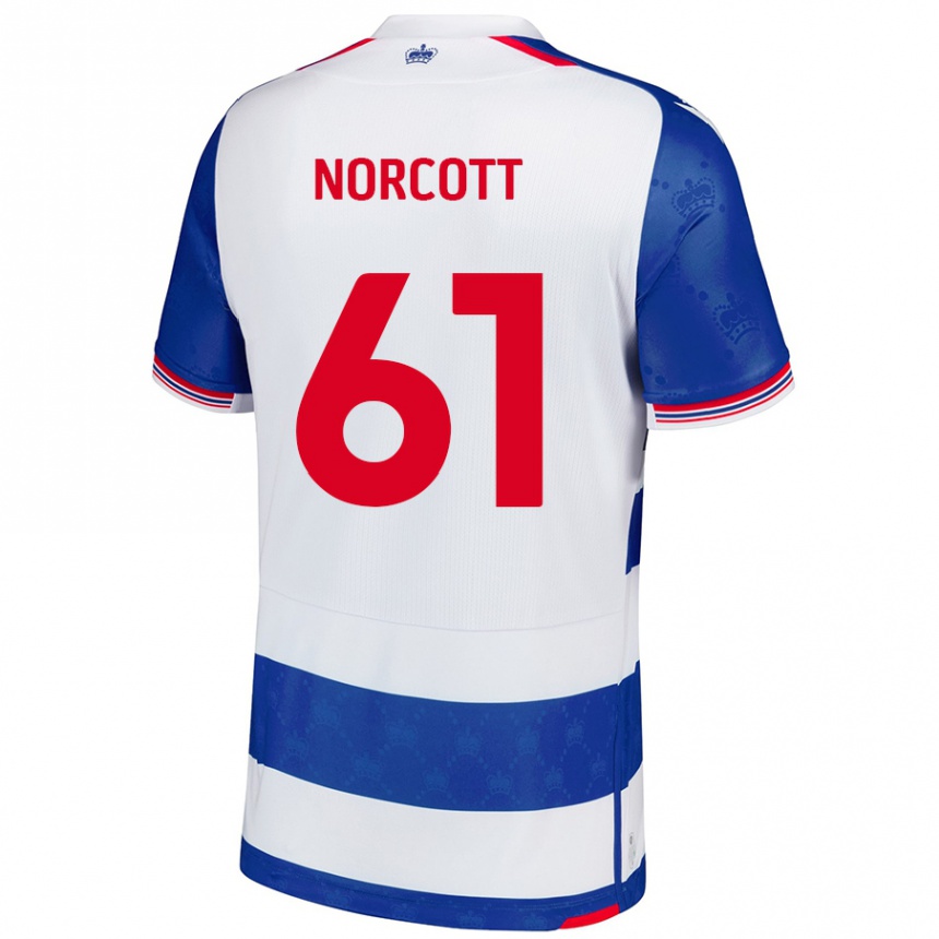 Moteriškas Tom Norcott #61 Mėlyna Balta Namų Marškinėliai 2024/25 T-Shirt