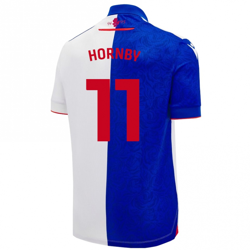 Moteriškas Megan Hornby #11 Dangaus Mėlyna Balta Namų Marškinėliai 2024/25 T-Shirt