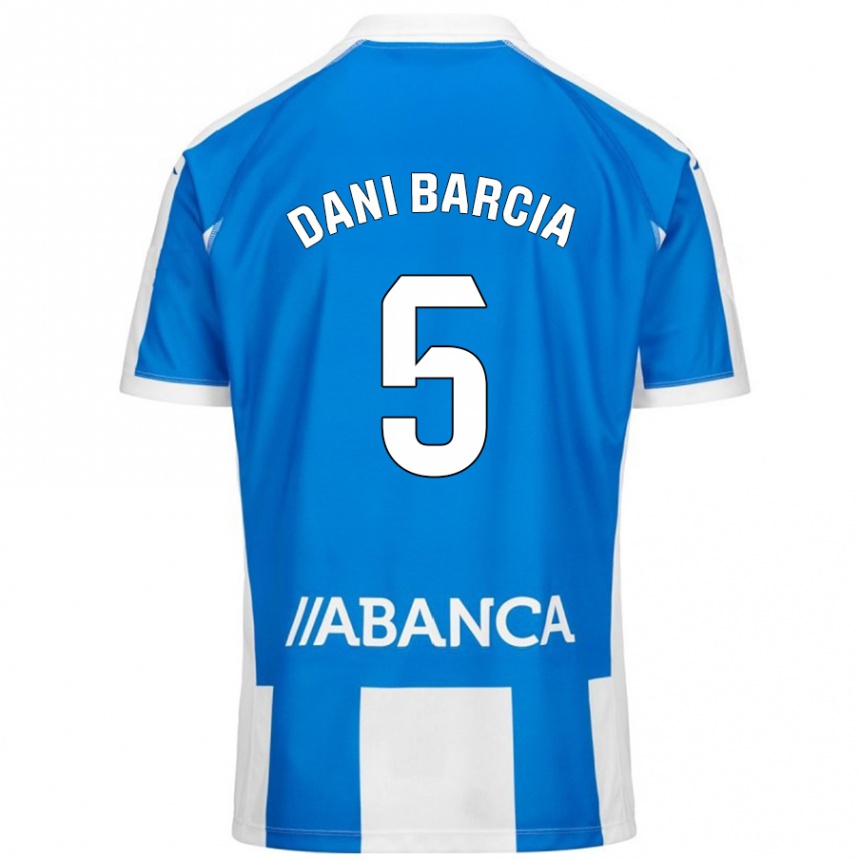 Moteriškas Dani Barcia #5 Mėlyna Balta Namų Marškinėliai 2024/25 T-Shirt