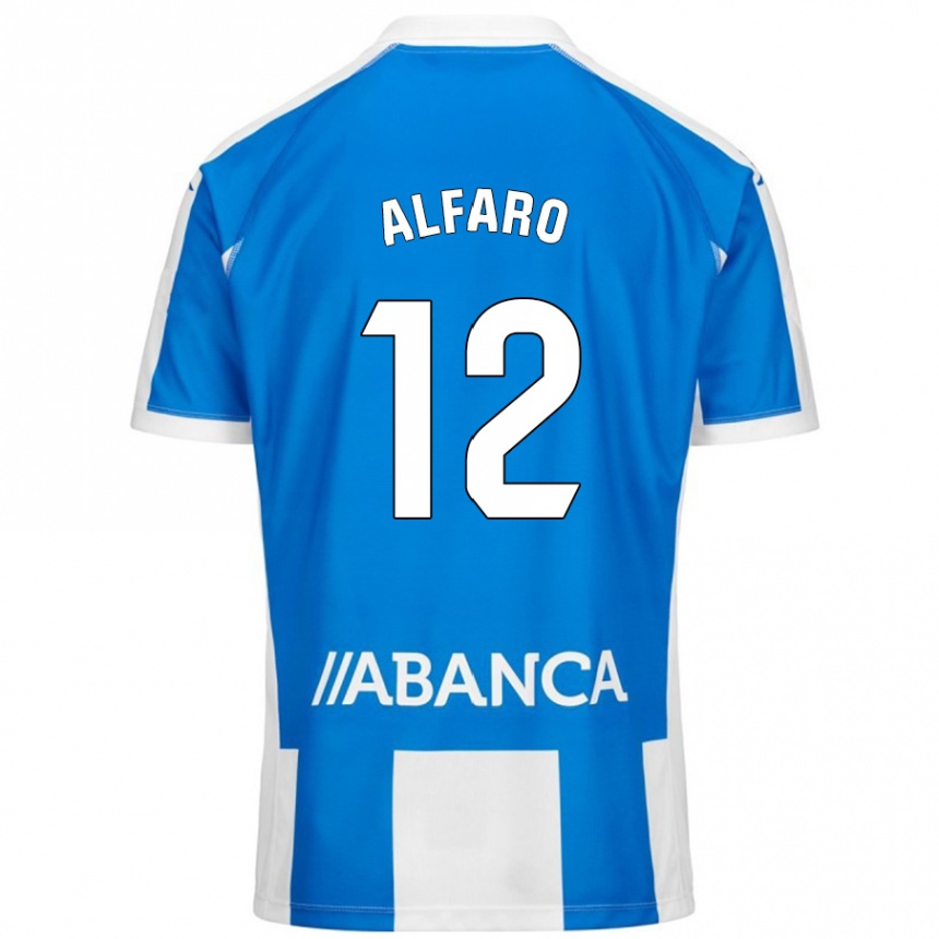 Moteriškas Alejandro Alfaro #12 Mėlyna Balta Namų Marškinėliai 2024/25 T-Shirt