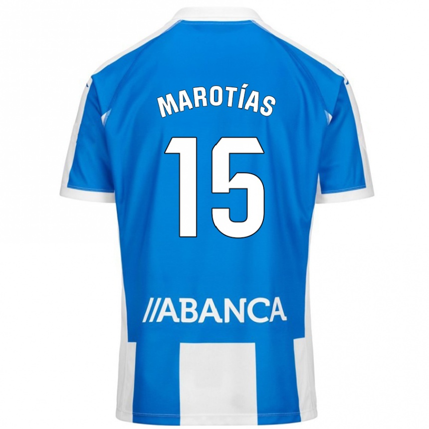 Moteriškas Oscar Marotías #15 Mėlyna Balta Namų Marškinėliai 2024/25 T-Shirt