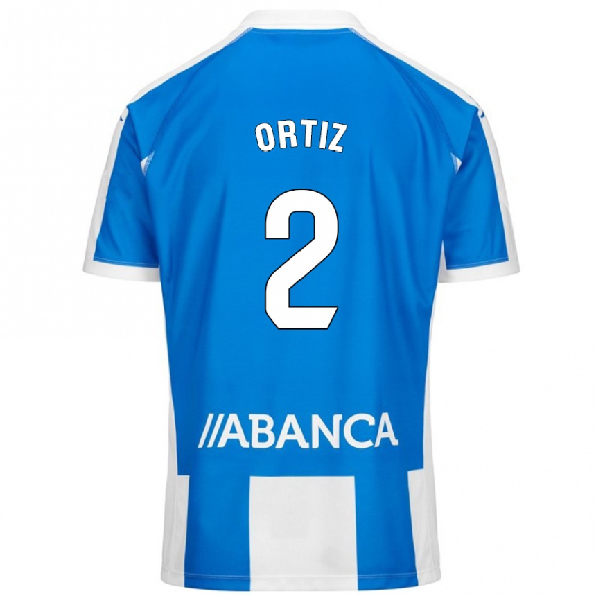 Moteriškas Samara Ortiz #2 Mėlyna Balta Namų Marškinėliai 2024/25 T-Shirt