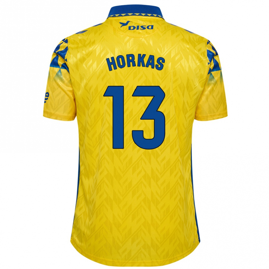 Moteriškas Dinko Horkas #13 Geltona Mėlyna Namų Marškinėliai 2024/25 T-Shirt