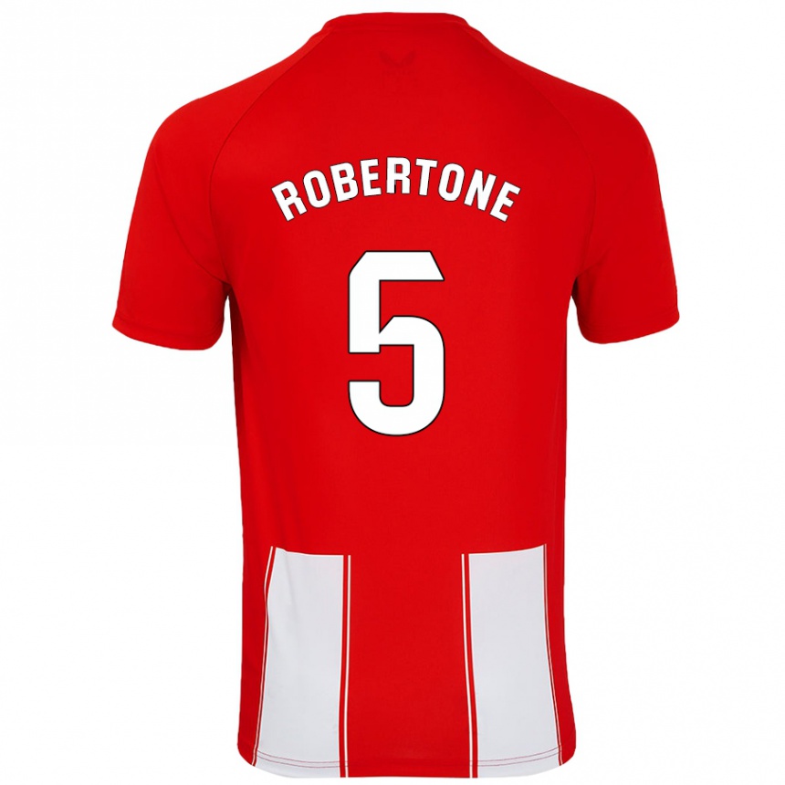 Moteriškas Lucas Robertone #5 Raudona Balta Namų Marškinėliai 2024/25 T-Shirt