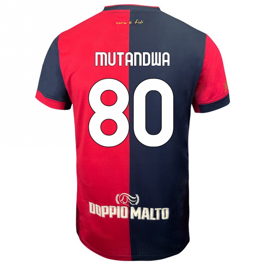 Moteriškas Kingstone Mutandwa #80 Raudona Tamsesnė Mėlyna Namų Marškinėliai 2024/25 T-Shirt