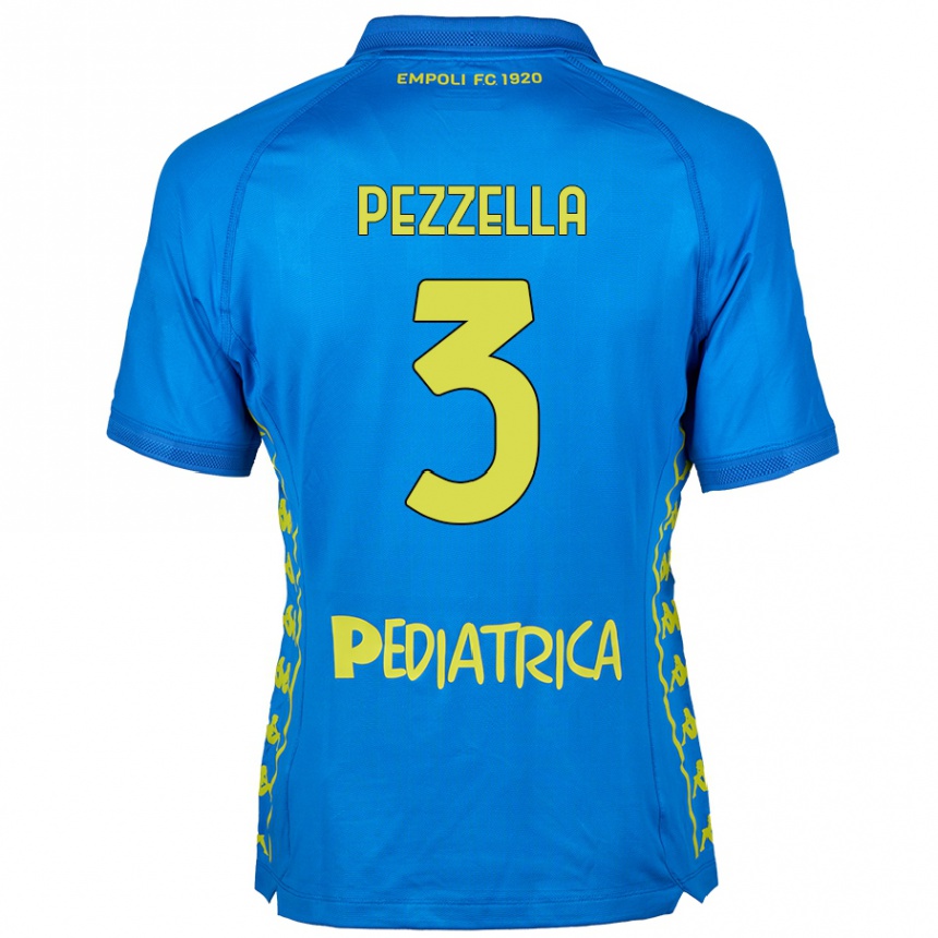 Moteriškas Giuseppe Pezzella #3 Mėlyna Namų Marškinėliai 2024/25 T-Shirt