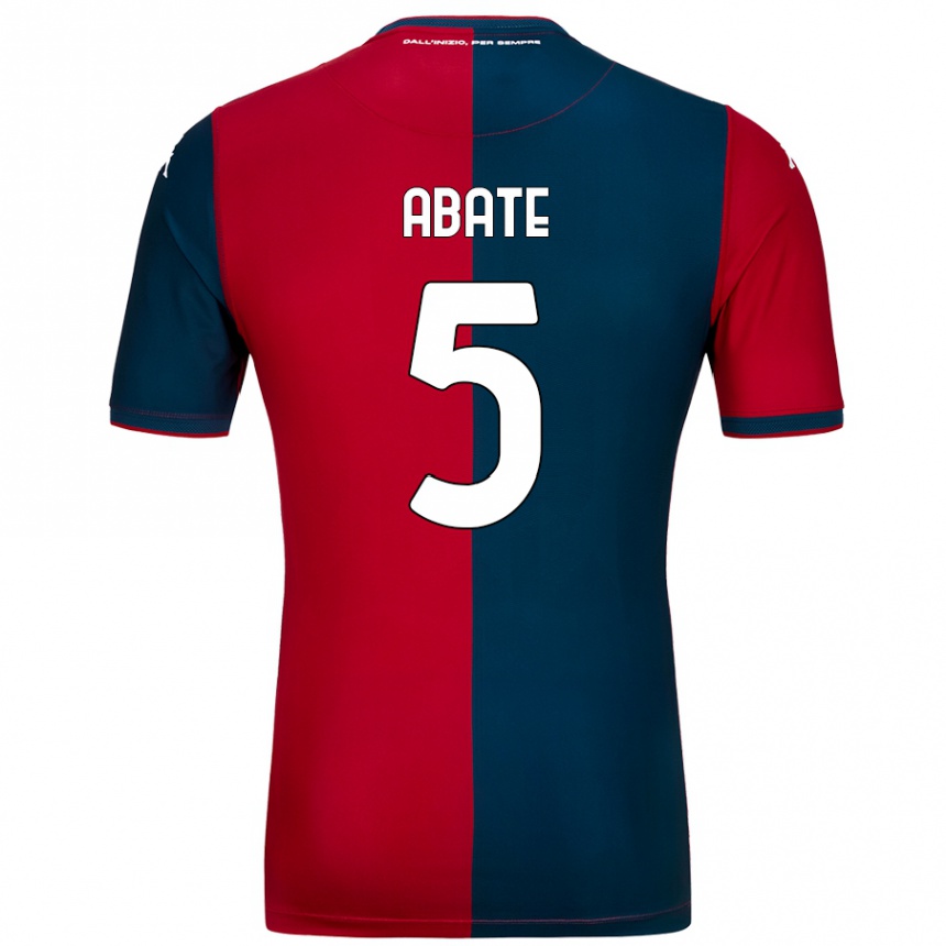 Moteriškas Giada Abate #5 Raudona Tamsiai Mėlyna Namų Marškinėliai 2024/25 T-Shirt