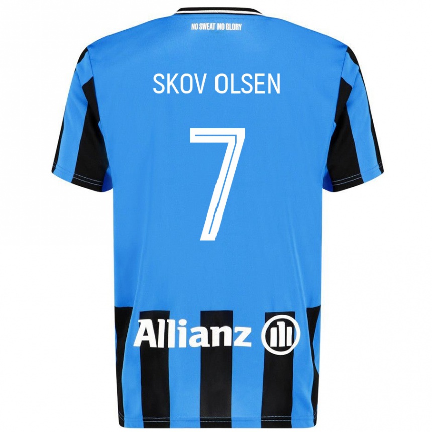 Moteriškas Andreas Skov Olsen #7 Dangaus Mėlyna Juoda Namų Marškinėliai 2024/25 T-Shirt