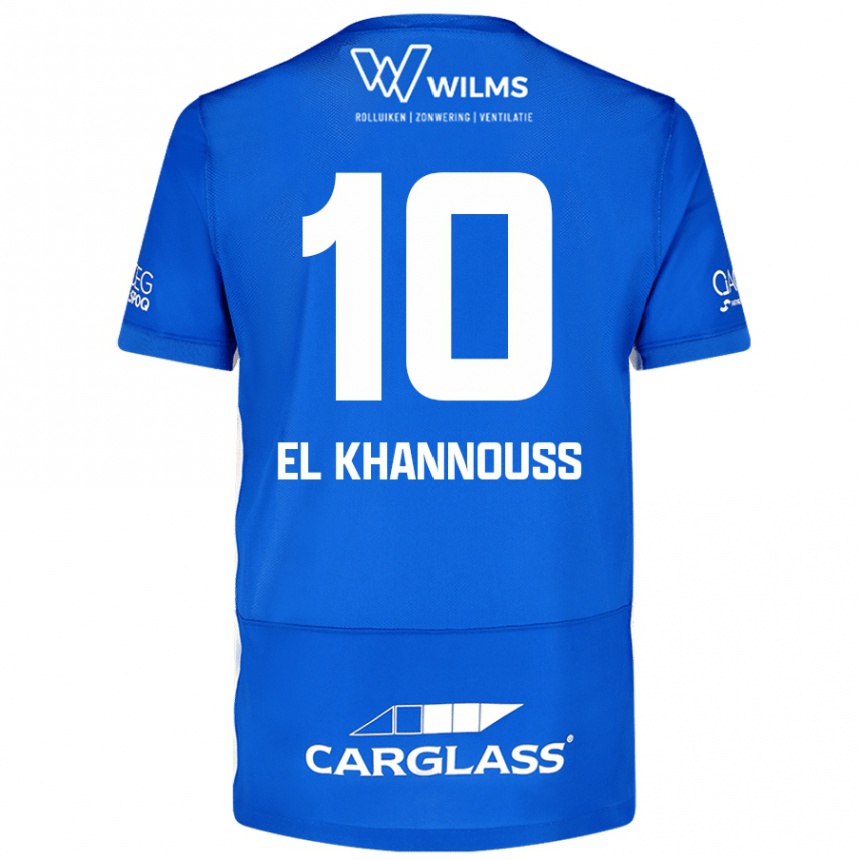 Moteriškas Bilal El Khannouss #10 Mėlyna Namų Marškinėliai 2024/25 T-Shirt