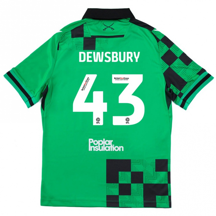 Moteriškas Ollie Dewsbury #43 Žalia Juoda Išvykos Marškinėliai 2024/25 T-Shirt