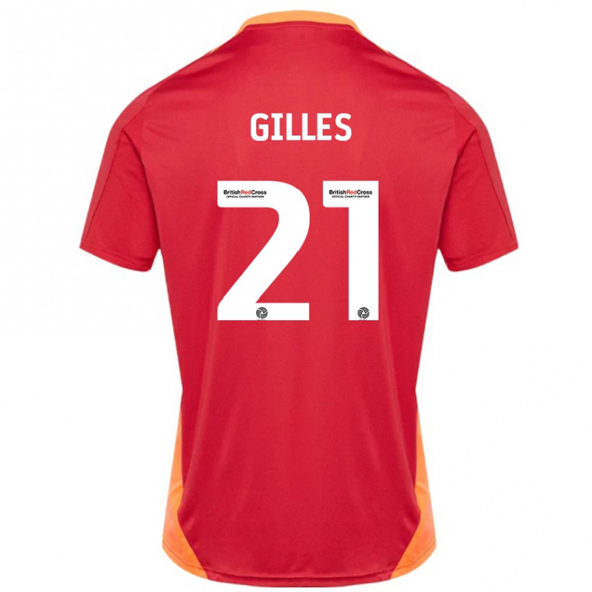 Moteriškas Sophie Gilles #21 Mėlyna Nebalta Išvykos Marškinėliai 2024/25 T-Shirt