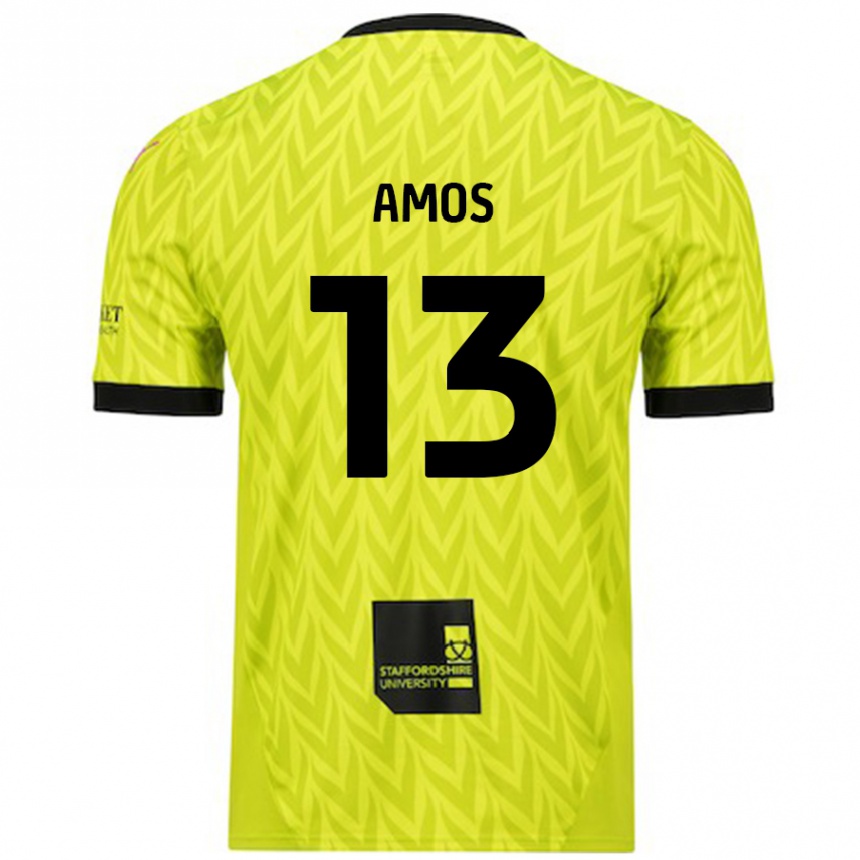 Moteriškas Ben Amos #13 Fluorescencinė Žalia Išvykos Marškinėliai 2024/25 T-Shirt