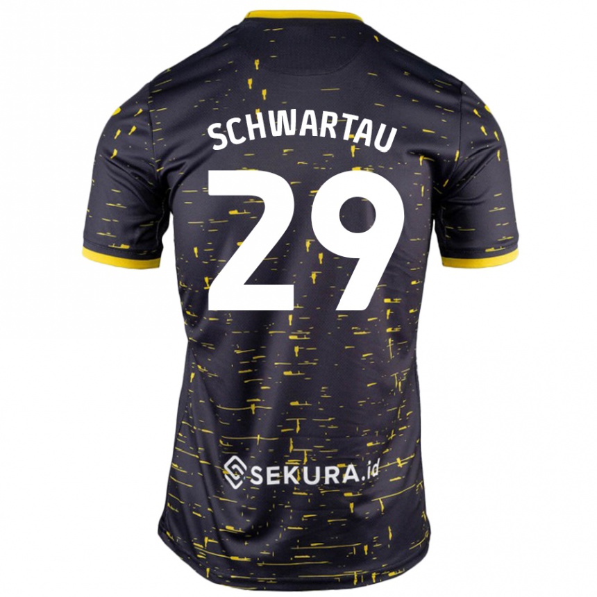 Moteriškas Oscar Schwartau #29 Juoda Geltona Išvykos Marškinėliai 2024/25 T-Shirt