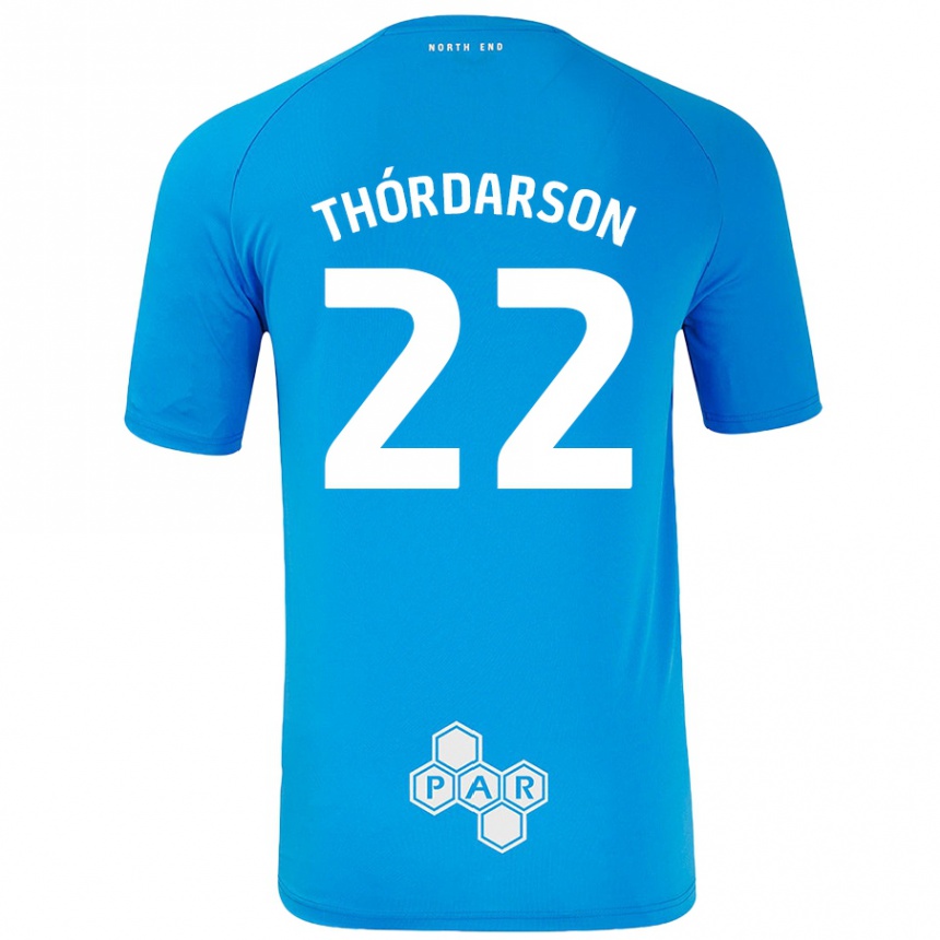 Moteriškas Stefán Teitur Thórdarson #22 Dangaus Mėlyna Išvykos Marškinėliai 2024/25 T-Shirt