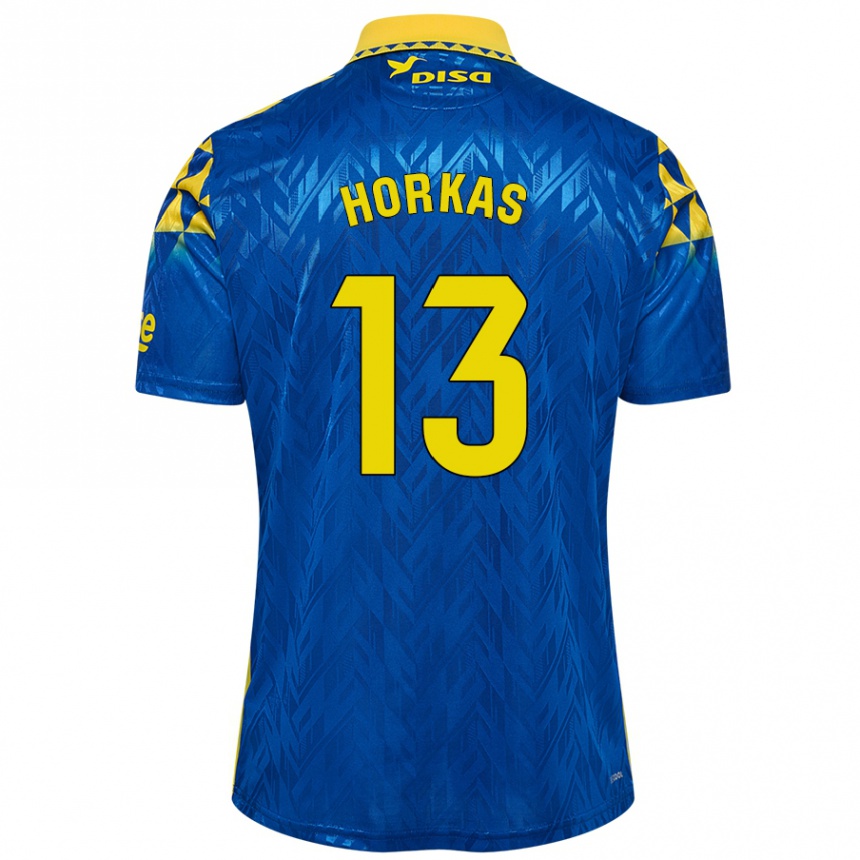 Moteriškas Dinko Horkas #13 Mėlyna Geltona Išvykos Marškinėliai 2024/25 T-Shirt