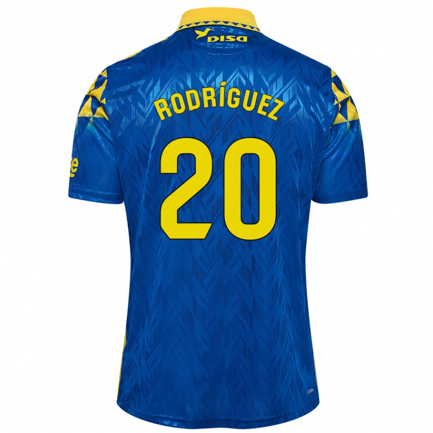 Moteriškas Kirian Rodríguez #20 Mėlyna Geltona Išvykos Marškinėliai 2024/25 T-Shirt