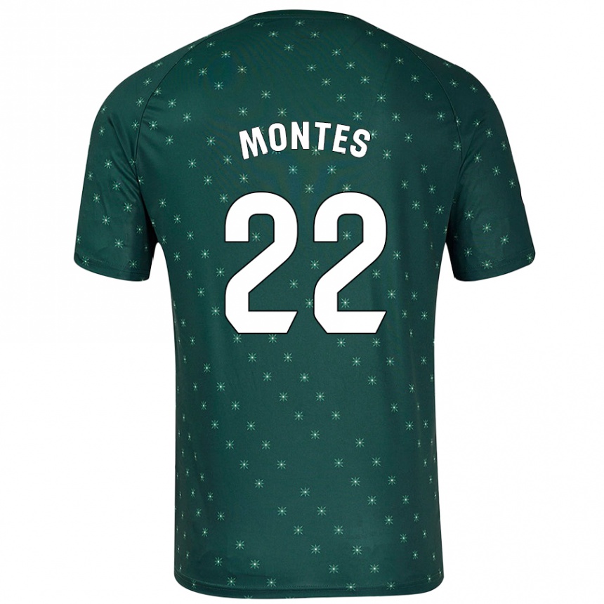 Moteriškas César Montes #22 Tamsiai Žalia Išvykos Marškinėliai 2024/25 T-Shirt