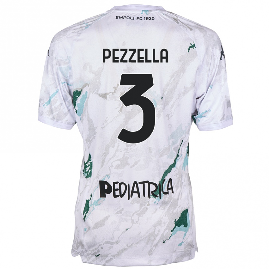 Moteriškas Giuseppe Pezzella #3 Pilka Išvykos Marškinėliai 2024/25 T-Shirt