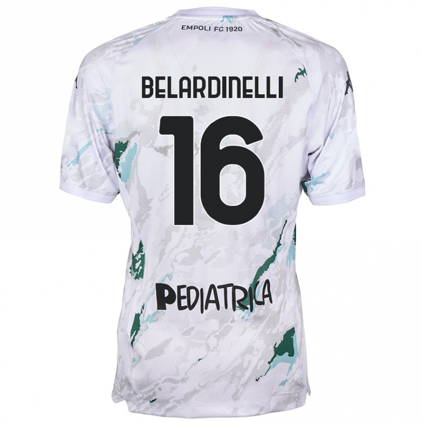 Moteriškas Luca Belardinelli #16 Pilka Išvykos Marškinėliai 2024/25 T-Shirt