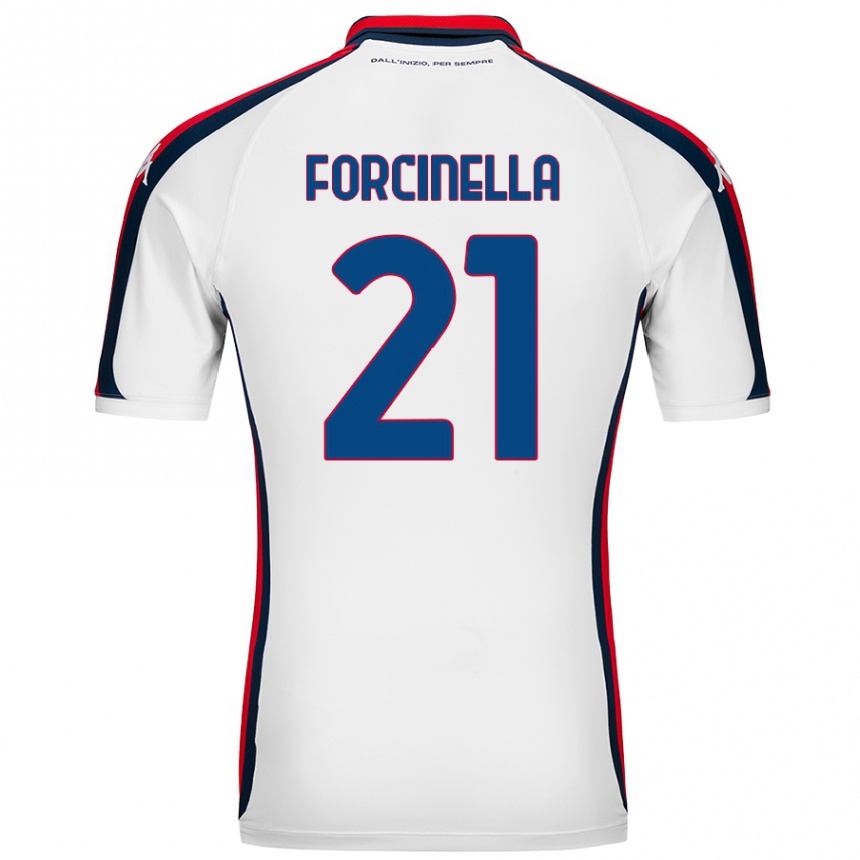 Moteriškas Camilla Forcinella #21 Baltas Išvykos Marškinėliai 2024/25 T-Shirt