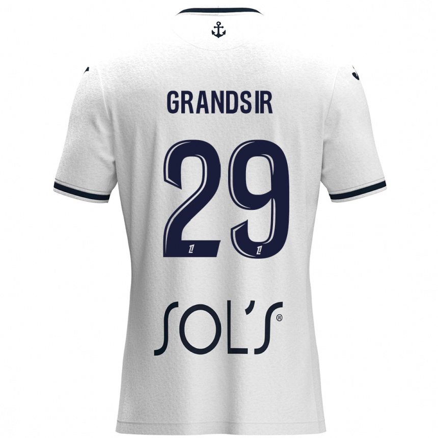 Moteriškas Samuel Grandsir #29 Balta Tamsiai Mėlyna Išvykos Marškinėliai 2024/25 T-Shirt