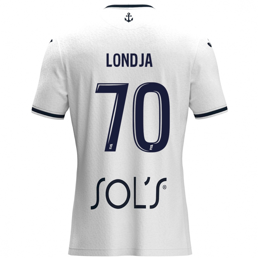 Moteriškas Ruben Londja #70 Balta Tamsiai Mėlyna Išvykos Marškinėliai 2024/25 T-Shirt