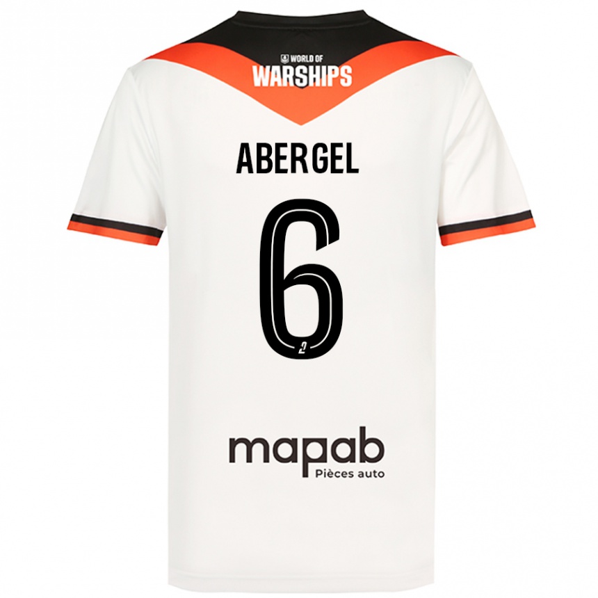 Moteriškas Laurent Abergel #6 Baltas Išvykos Marškinėliai 2024/25 T-Shirt