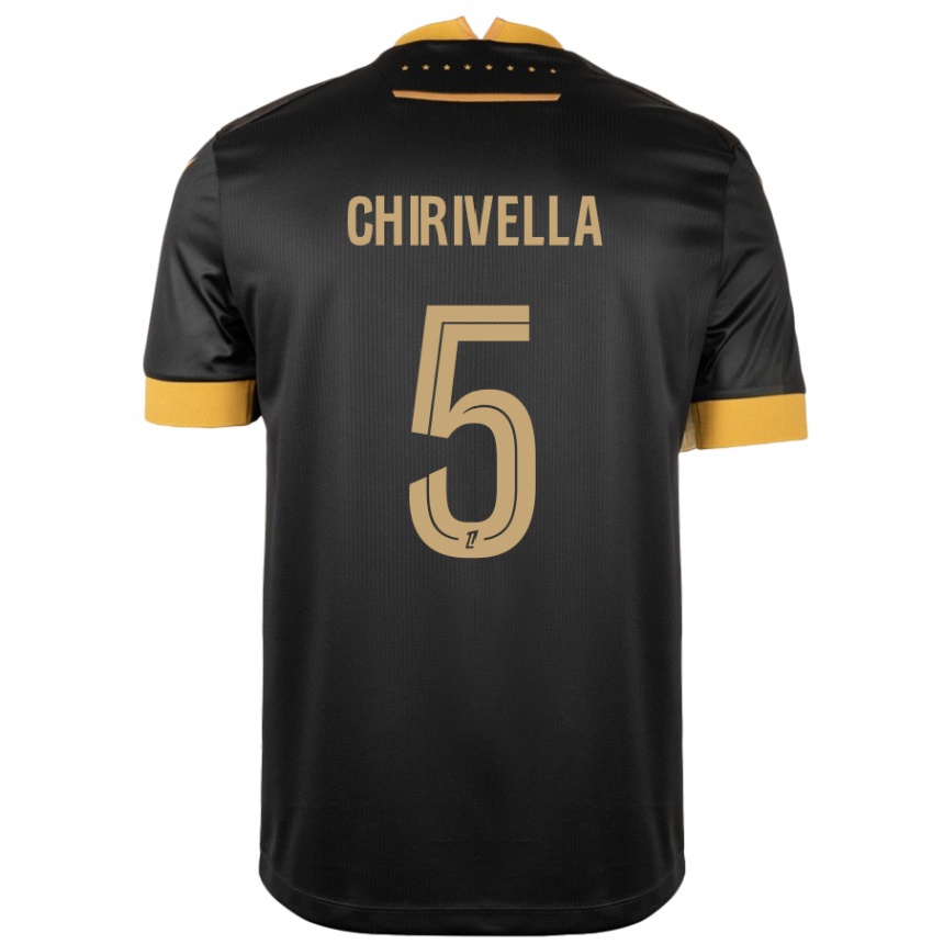 Moteriškas Pedro Chirivella #5 Juoda Ruda Išvykos Marškinėliai 2024/25 T-Shirt