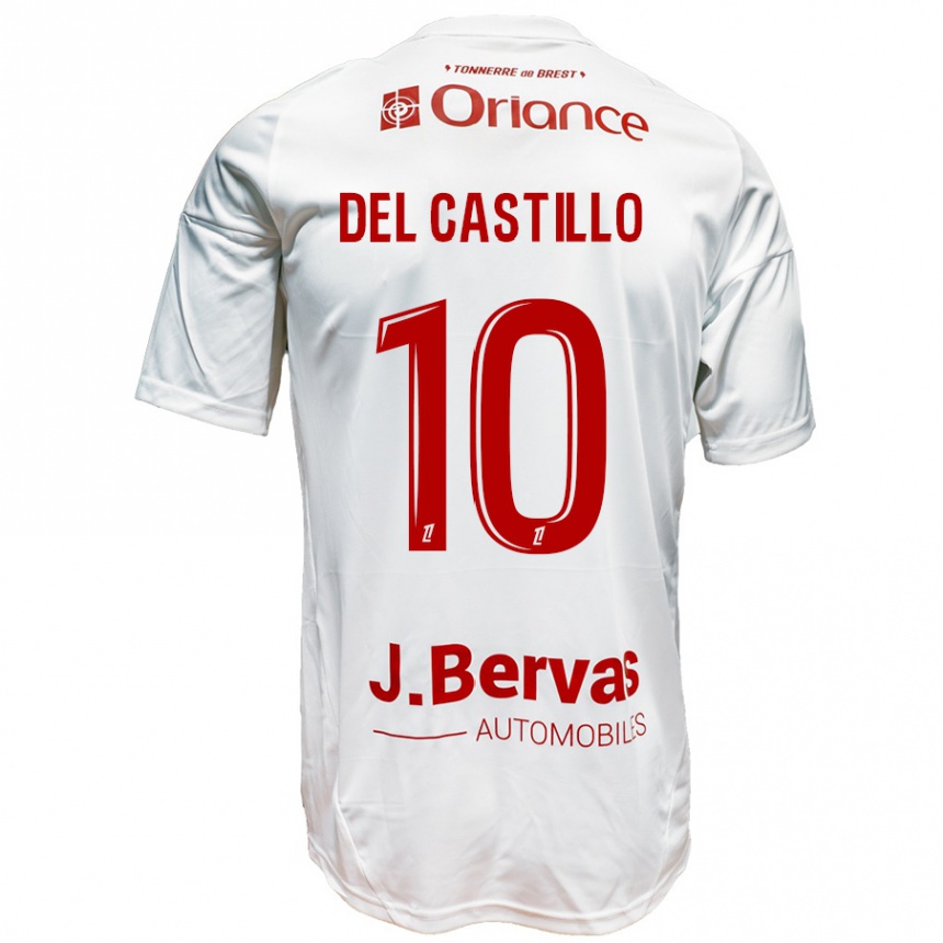 Moteriškas Romain Del Castillo #10 Balta Raudona Išvykos Marškinėliai 2024/25 T-Shirt