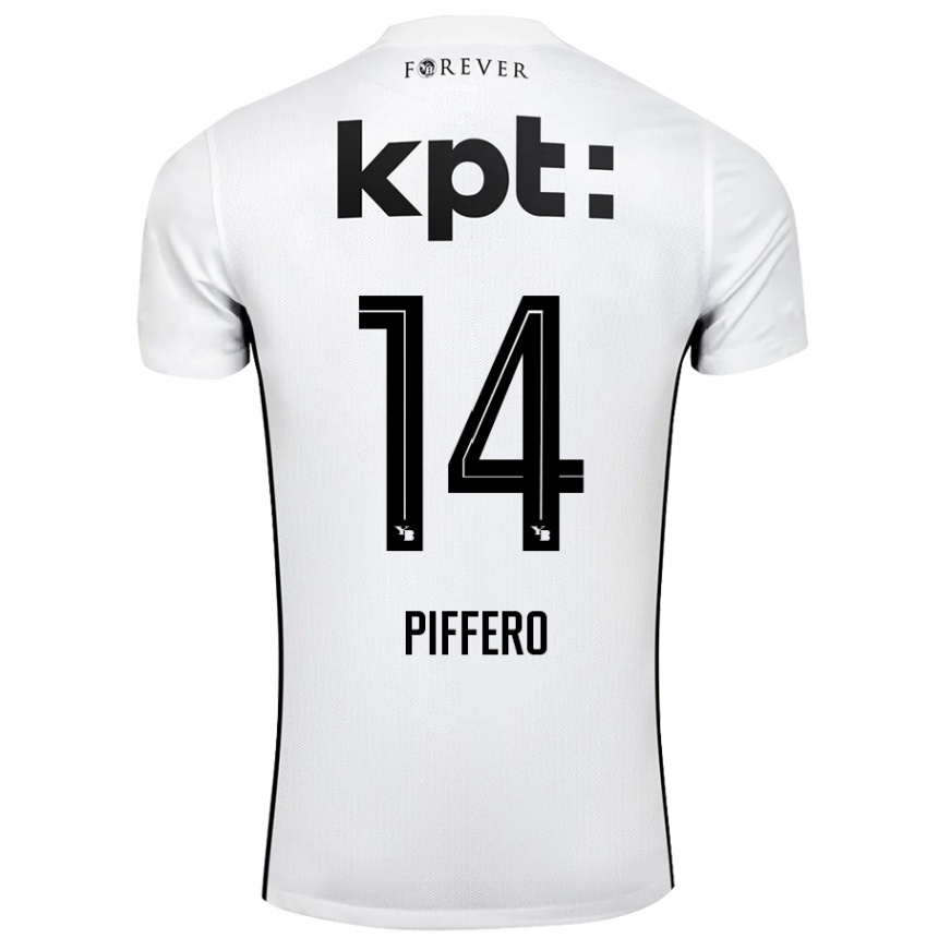 Moteriškas David Piffero #14 Balta Juoda Išvykos Marškinėliai 2024/25 T-Shirt