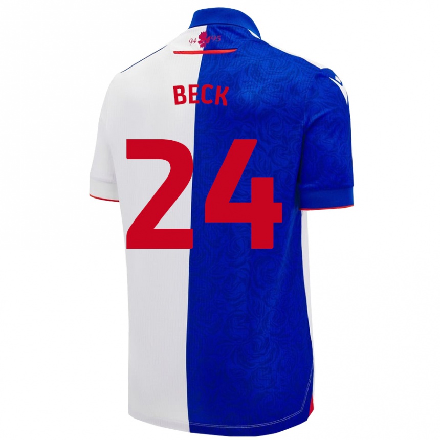 Vaikiškas Owen Beck #24 Dangaus Mėlyna Balta Namų Marškinėliai 2024/25 T-Shirt