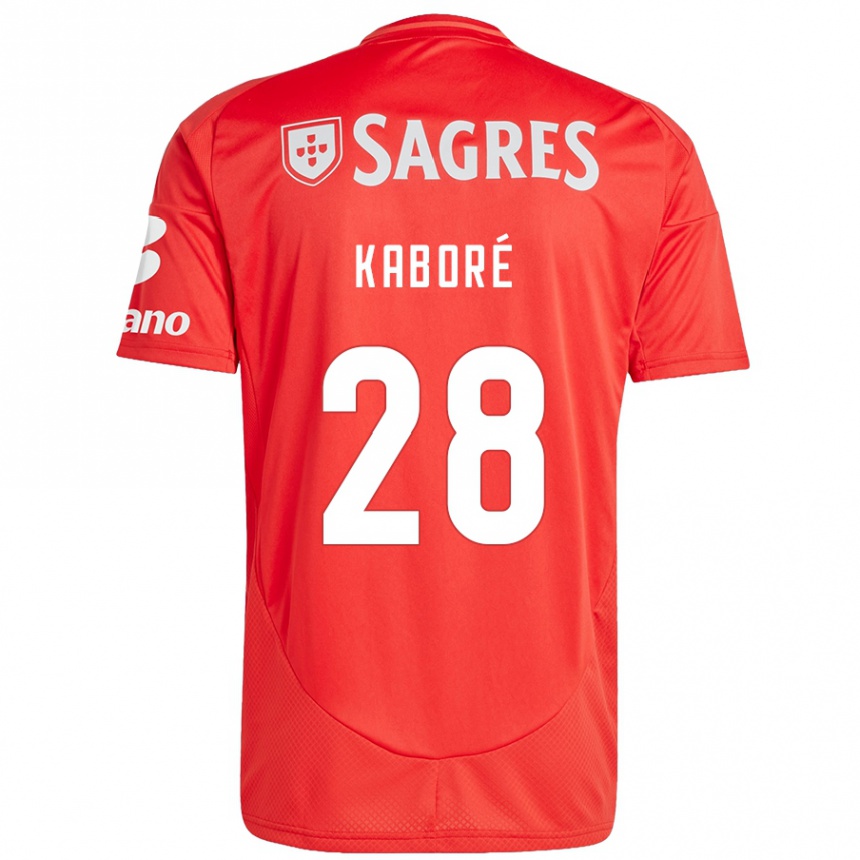 Vaikiškas Issa Kabore #28 Raudona Balta Namų Marškinėliai 2024/25 T-Shirt