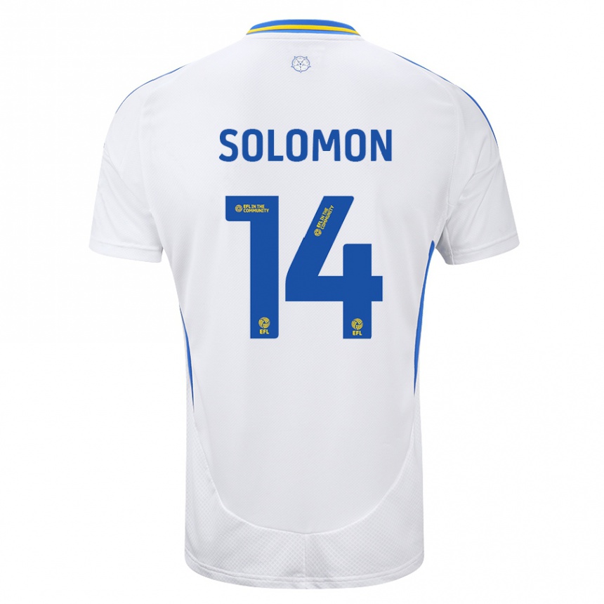 Vaikiškas Manor Solomon #14 Balta Mėlyna Namų Marškinėliai 2024/25 T-Shirt