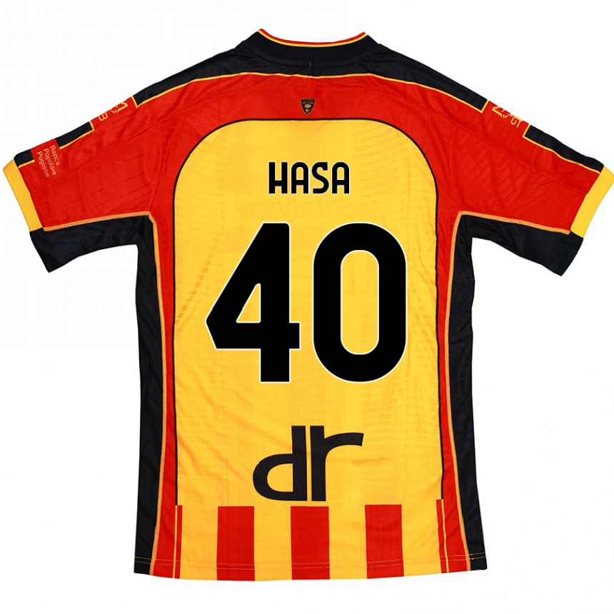 Vaikiškas Luis Hasa #40 Geltona Raudona Namų Marškinėliai 2024/25 T-Shirt