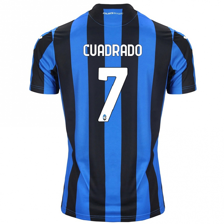 Vaikiškas Juan Cuadrado #7 Mėlyna Juoda Namų Marškinėliai 2024/25 T-Shirt