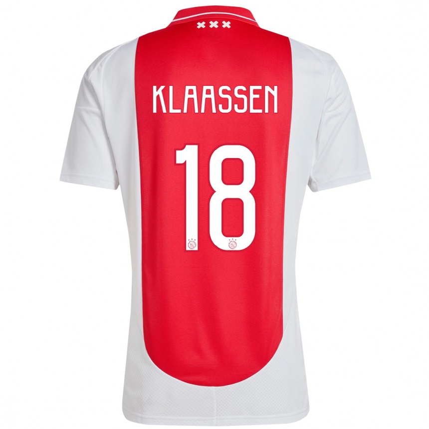 Vaikiškas Davy Klaassen #18 Raudona Balta Namų Marškinėliai 2024/25 T-Shirt