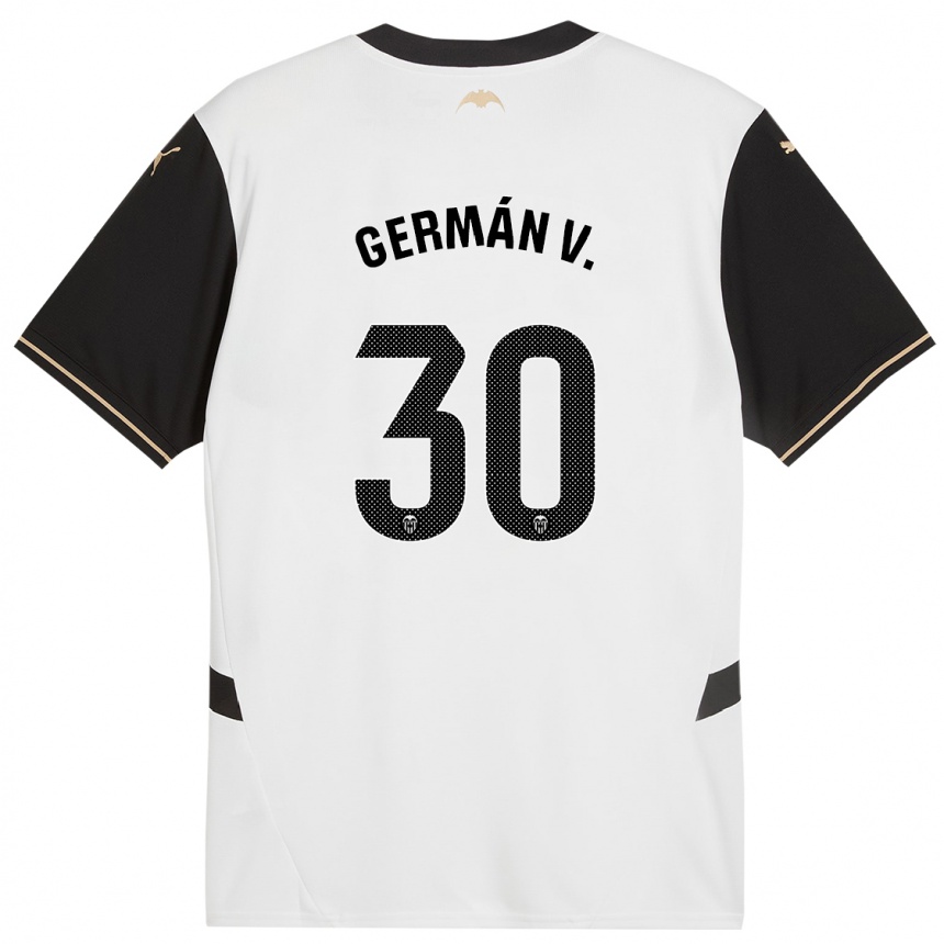 Vaikiškas German Valera #30 Balta Juoda Namų Marškinėliai 2024/25 T-Shirt