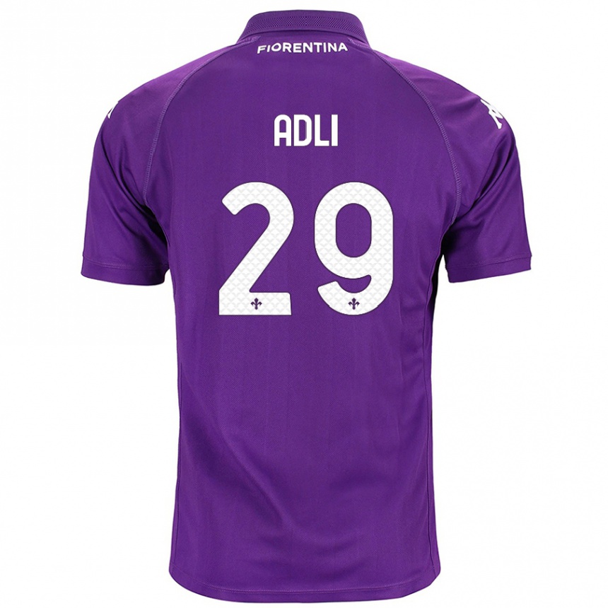 Vaikiškas Yacine Adli #29 Violetinė Namų Marškinėliai 2024/25 T-Shirt