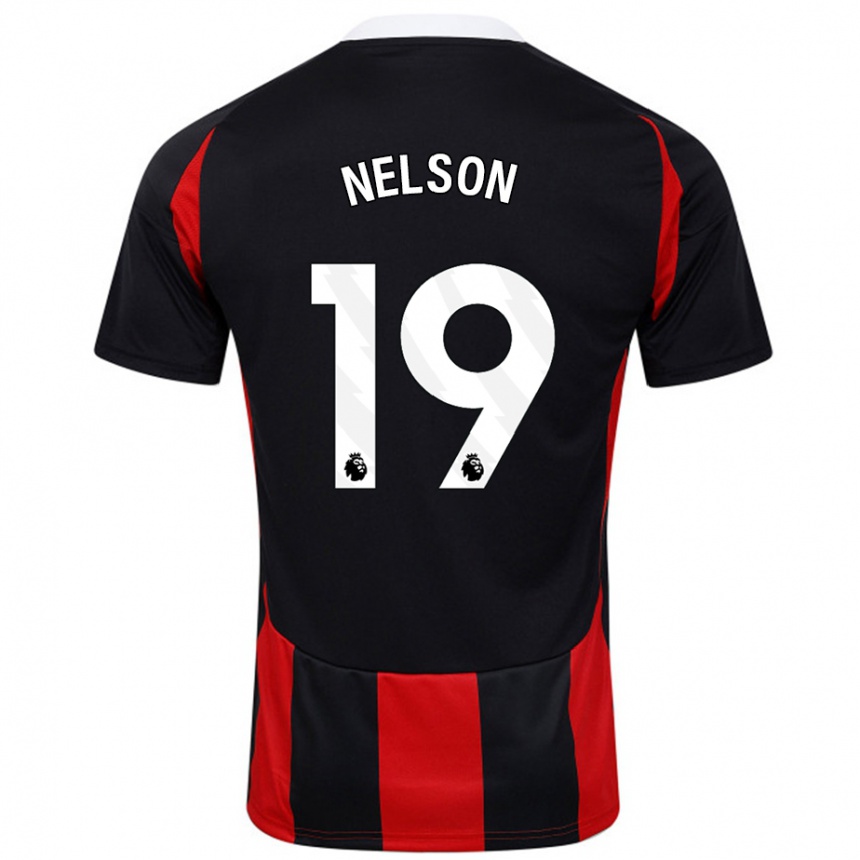 Vaikiškas Reiss Nelson #19 Juoda Raudona Išvykos Marškinėliai 2024/25 T-Shirt