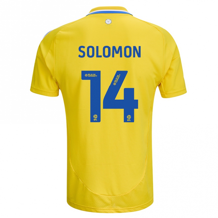 Vaikiškas Manor Solomon #14 Geltona Mėlyna Išvykos Marškinėliai 2024/25 T-Shirt