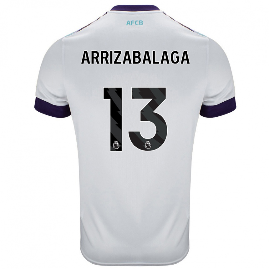 Vaikiškas Kepa Arrizabalaga #13 Balta Žalia Violetinė Išvykos Marškinėliai 2024/25 T-Shirt